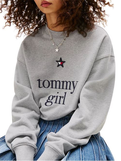 Felpa unisex grigia in cotone Tommy Jeans | DN0DN00066P01
